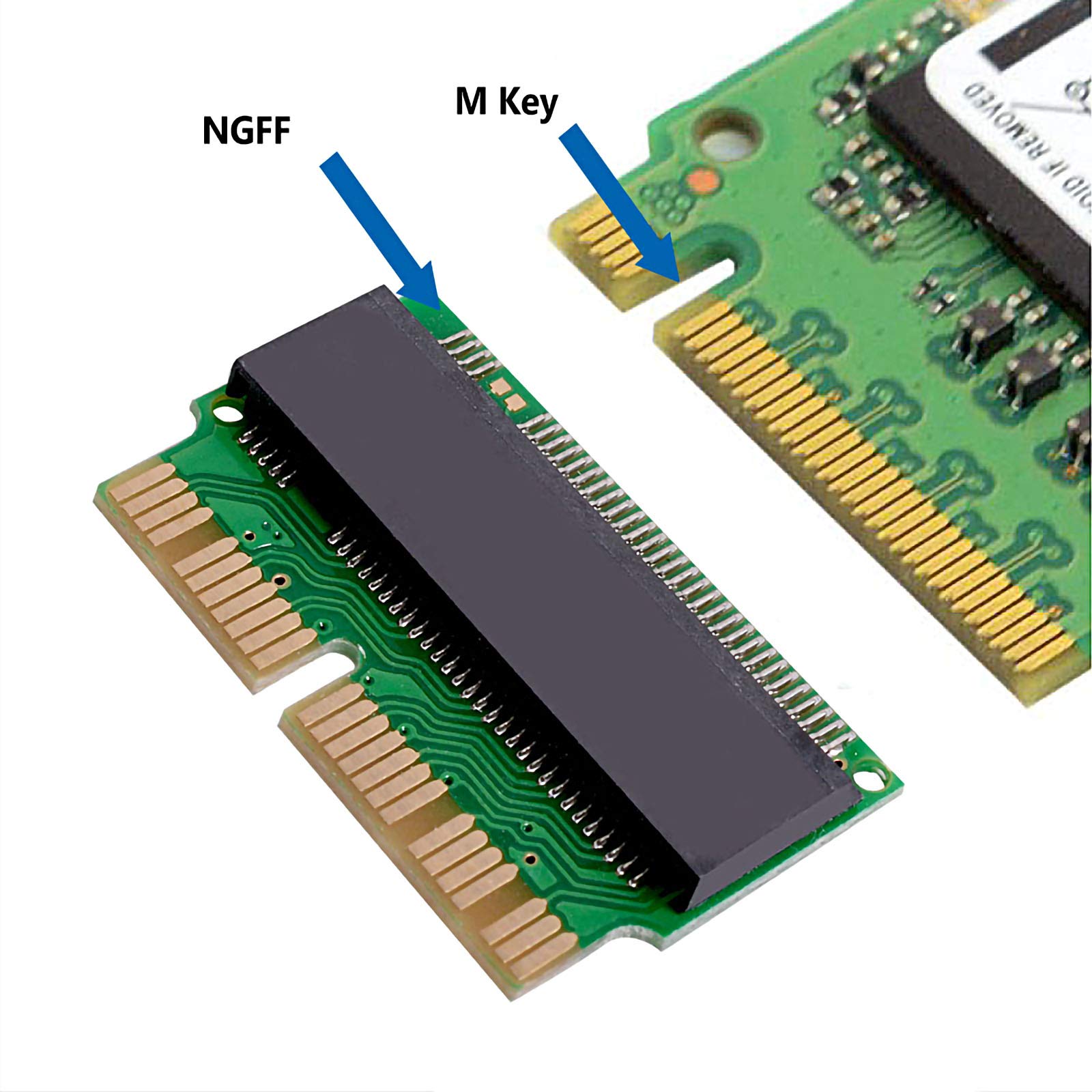 Jesot M.2 Nvme Ssd Convert Adapter, 12+16Pin M.2 Ngff M Key Ssd Convert Card For Macbook Air Pro Retina Mid 2013 2014 2015 2016